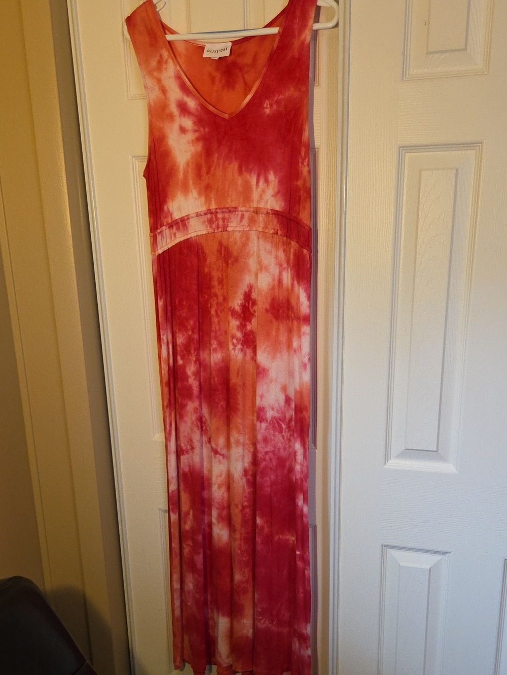 Olive & Oak Tie-Dye V-Neck Maxi Dress Sz L